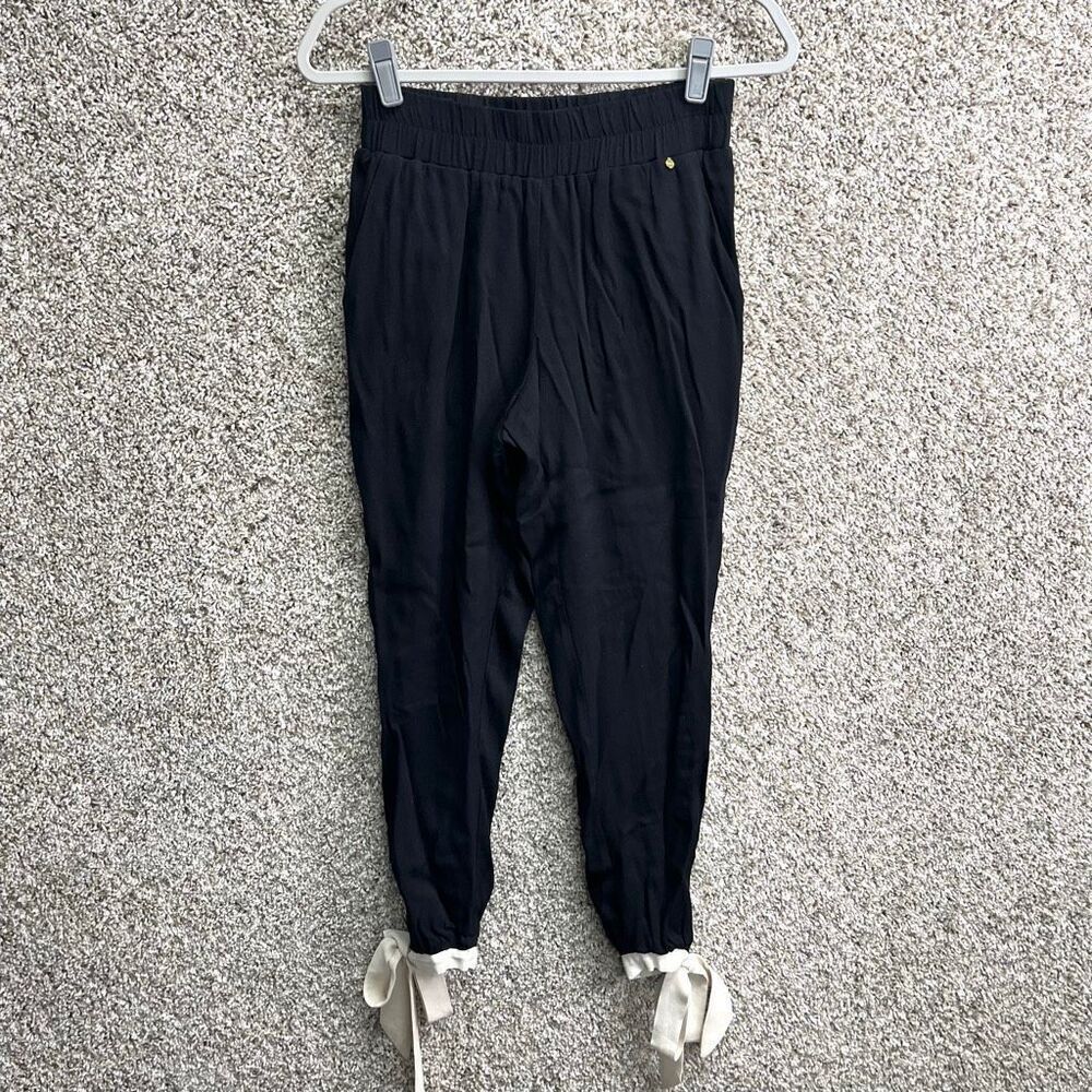 Harlyn Joggers Women's XS Black Pull On Tie Bow Ankle